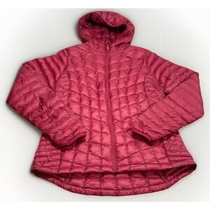 Marmot 3M Thinsulate Quilted Puffer Jacket Hooded Womens Large Red Featherless